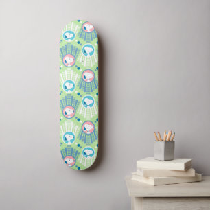 Peanuts   Snoopy Mint Green Deco Dreams Pattern Skateboard