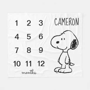 Peanuts Snoopy Monthly Milestone Baby Fleece Blanket