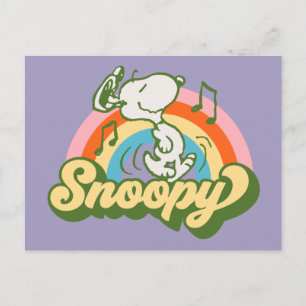 Peanuts   Snoopy Music Rainbow Postcard