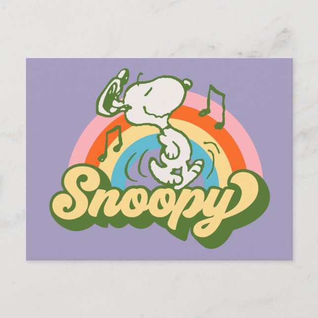 Peanuts | Snoopy Music Rainbow Postcard (Front)