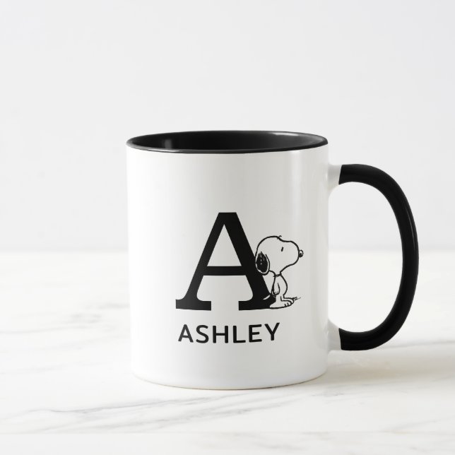 Peanuts | Snoopy Name & Monogram A Mug (Right)