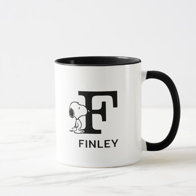 Peanuts | Snoopy Name & Monogram F Mug (Right)