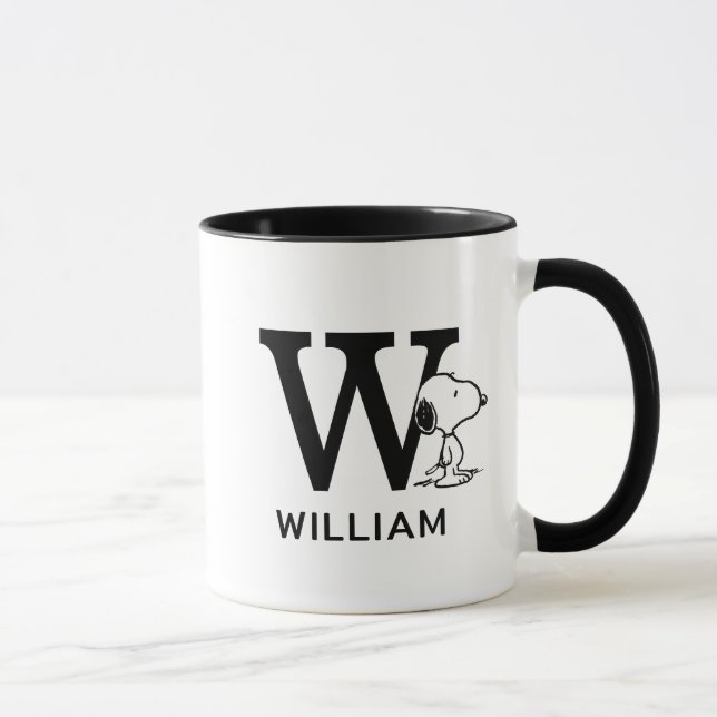 Peanuts | Snoopy Name & Monogram W Mug (Right)