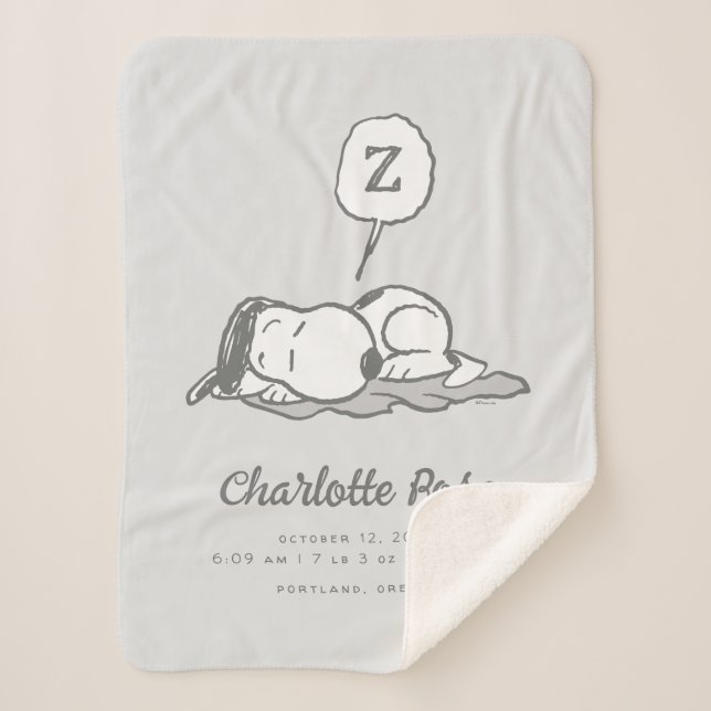 Peanuts | Snoopy Nap Baby Sherpa Blanket (Front)