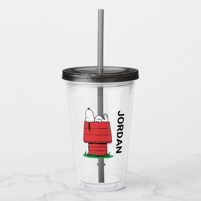 Peanuts | Snoopy Napping | Add Your Name Acrylic Tumbler (Front)