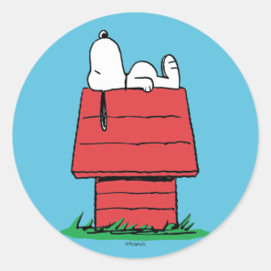 Peanuts   Snoopy Napping Classic Round Sticker