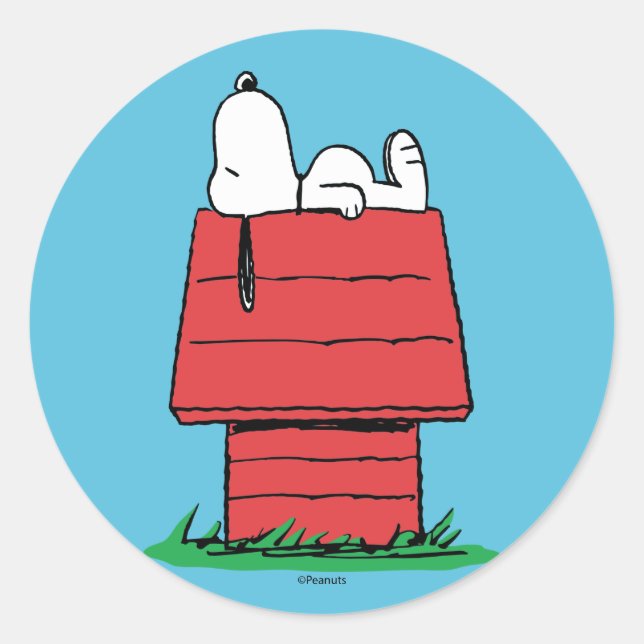 Peanuts | Snoopy Napping Classic Round Sticker (Front)