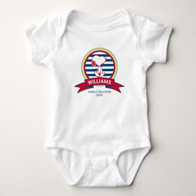 Peanuts | Snoopy Nautical Badge Baby Bodysuit (Front)