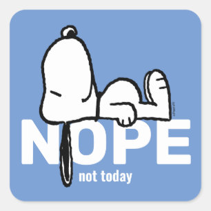 Peanuts   Snoopy Not Today Square Sticker