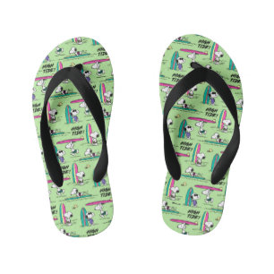 Peanuts   Snoopy Ocean High Tide Pattern Kid's Flip Flops