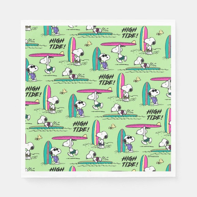 Peanuts | Snoopy Ocean High Tide Pattern Napkin (Front)