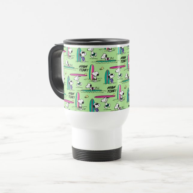Peanuts | Snoopy Ocean High Tide Pattern Travel Mug (Front Left)