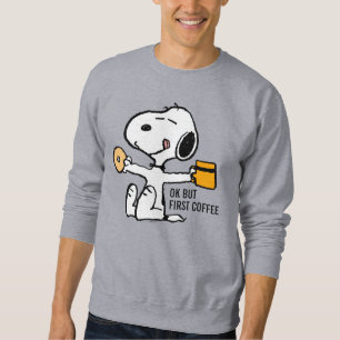 Peanuts Snoopy OK But First Coffee Sweatshirt