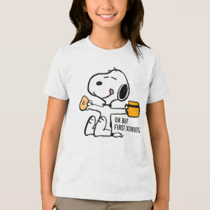 Peanuts   Snoopy OK But First Coffee Tri-Blend Shirt