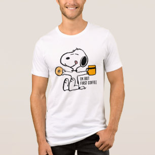 Peanuts   Snoopy OK But First Coffee Tri-Blend Shirt