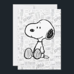 PEANUTS | Snoopy on Black White Comics Card<br><div class="desc">Get ready to send a piece of classic comic strip chaos! This is not your average greeting card—it’s a black-and-white masterpiece featuring the world's most beloved beagle, Snoopy! He's sitting in his classic pose, looking absolutely adorable against a background bursting with dynamic comic book sound effects and phrases like "POW,...</div>