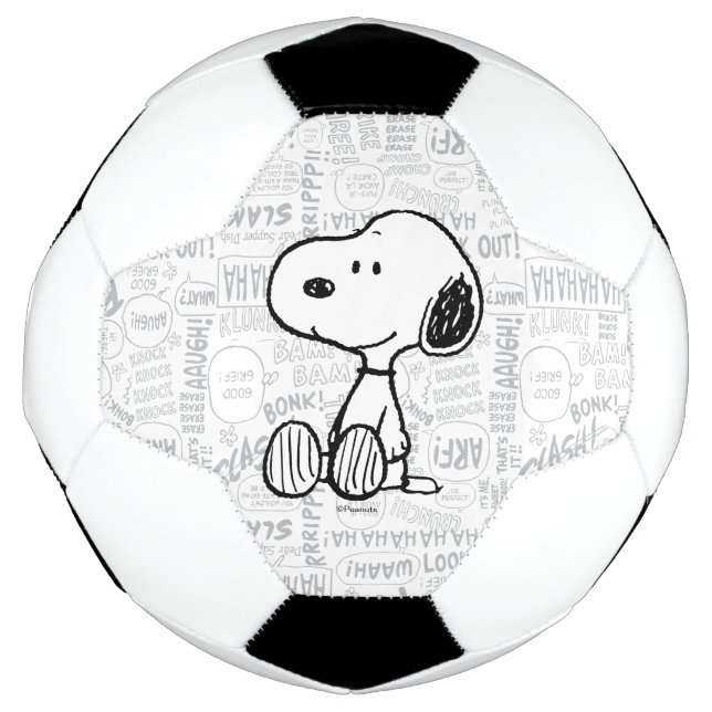 PEANUTS | Snoopy on Black White Comics Football (Front)