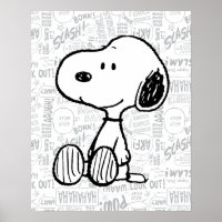 PEANUTS | Snoopy on Black White Comics