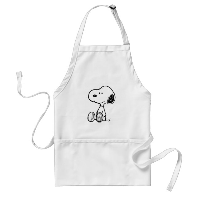 PEANUTS | Snoopy on Black White Comics Standard Apron (Front)
