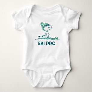 Peanuts   Snoopy on Skis Baby Bodysuit