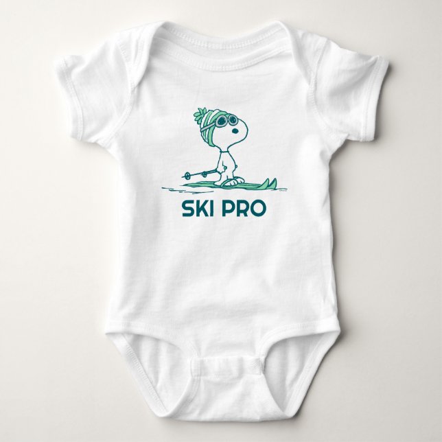 Peanuts | Snoopy on Skis Baby Bodysuit (Front)