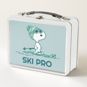 Peanuts Snoopy on Skis Metal Lunch Box