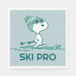 Peanuts Snoopy on Skis Napkin