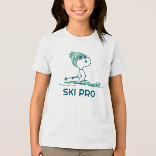 Peanuts   Snoopy on Skis Tri-Blend Shirt