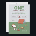 Peanuts - Snoopy |  One Happy Camper Birthday Invitation<br><div class="desc">Celebrate your little one’s birthday in the great outdoors with the Peanuts Snoopy "One Happy Camper" Birthday Invitation! Featuring Snoopy in a camping-themed design, this playful invitation is perfect for Peanuts fans and nature-loving birthday parties. Personalise it with your event details to make it extra special, and let Snoopy bring...</div>