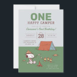 Peanuts - Snoopy |  One Happy Camper Birthday Invitation<br><div class="desc">Celebrate your little one’s birthday in the great outdoors with the Peanuts Snoopy "One Happy Camper" Birthday Invitation! Featuring Snoopy in a camping-themed design, this playful invitation is perfect for Peanuts fans and nature-loving birthday parties. Personalise it with your event details to make it extra special, and let Snoopy bring...</div>