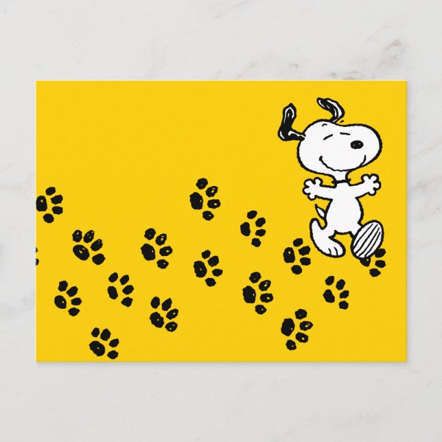 Peanuts |  Snoopy Paw Print Path Postcard (Front)