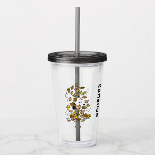 Peanuts   Snoopy Pile of Leaves Acrylic Tumbler