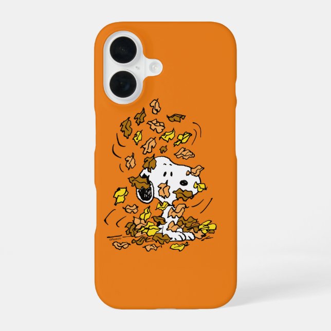 Peanuts | Snoopy Pile of Leaves iPhone 16 Case (Back)