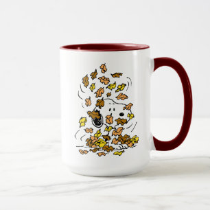 Peanuts Snoopy Pile of Leaves Mug