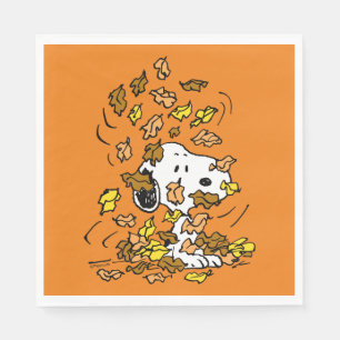 Peanuts Snoopy Pile of Leaves Napkin