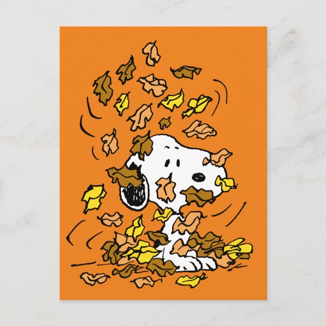 Peanuts | Snoopy Pile of Leaves Postcard (Front)