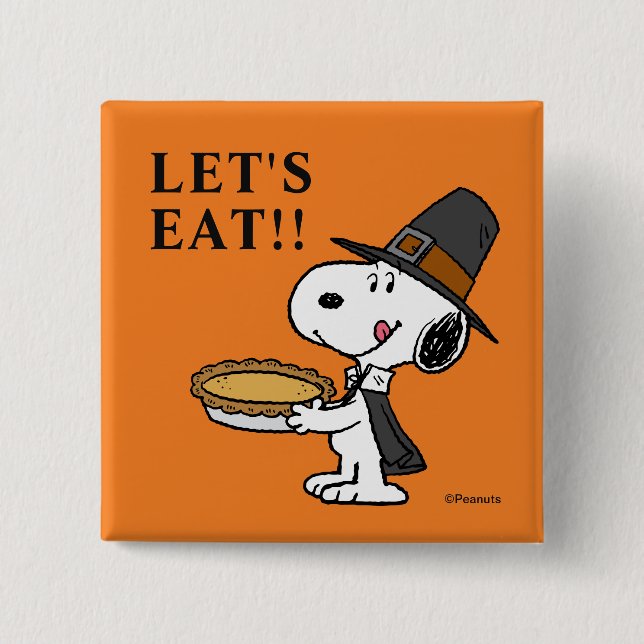 Peanuts | Snoopy Pilgrim 15 Cm Square Badge (Front)