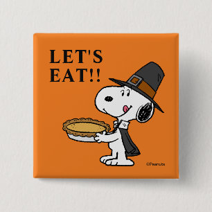 Peanuts   Snoopy Pilgrim 15 Cm Square Badge