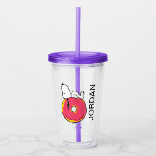 Peanuts Snoopy Pink Doughnut Acrylic Tumbler