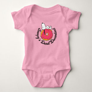 Peanuts Snoopy Pink Doughnut Baby Bodysuit