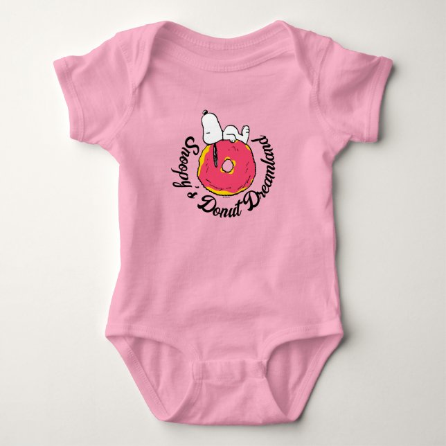 Peanuts | Snoopy Pink Doughnut Baby Bodysuit (Front)