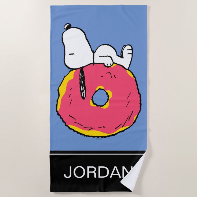 Peanuts | Snoopy Pink Doughnut Beach Towel (Front)