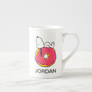 Peanuts   Snoopy Pink Doughnut Bone China Mug