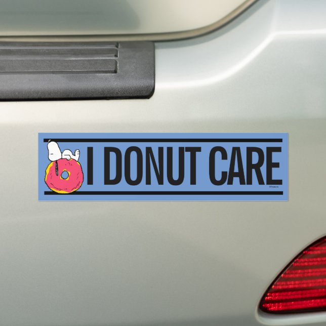 Peanuts | Snoopy Pink Doughnut Bumper Sticker (On Car)