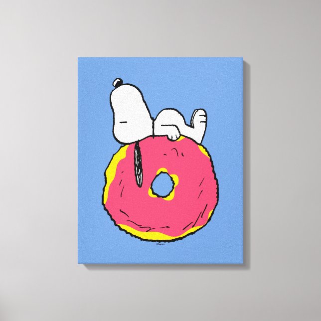 Peanuts | Snoopy Pink Doughnut Canvas Print (Front)