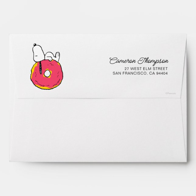 Peanuts | Snoopy Pink Doughnut Envelope (Back (Top Flap))