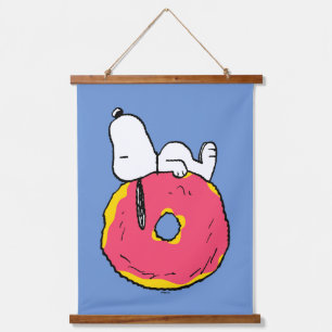 Peanuts   Snoopy Pink Doughnut Hanging Tapestry