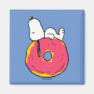Peanuts   Snoopy Pink Doughnut Magnet