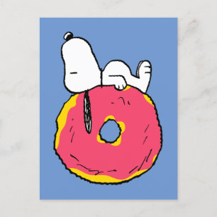 Peanuts   Snoopy Pink Doughnut Postcard
