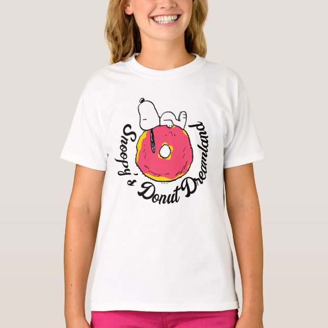 Peanuts | Snoopy Pink Doughnut T-Shirt (Front)